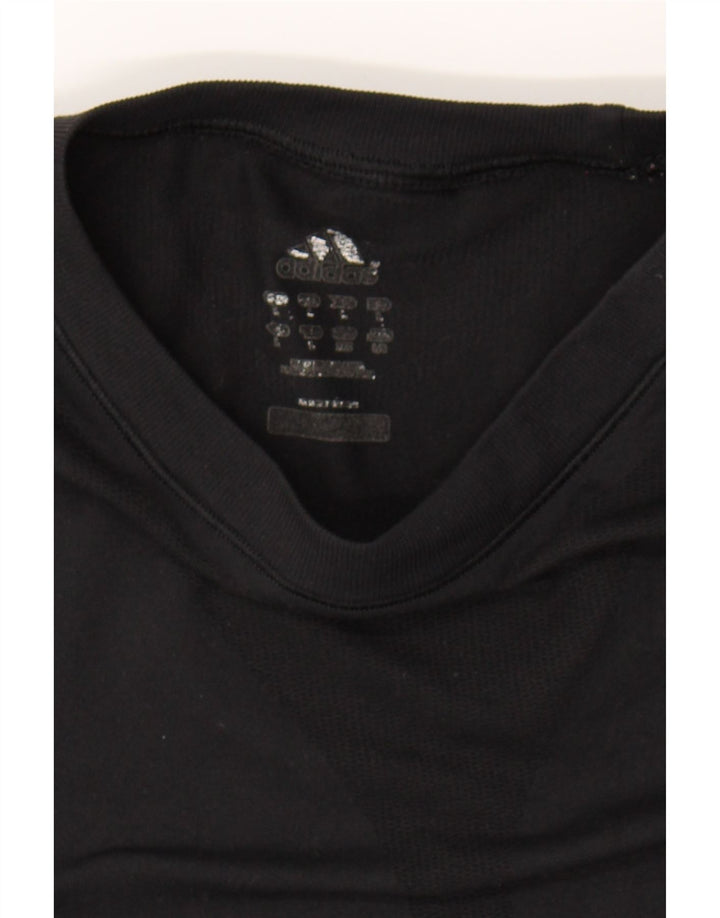 ADIDAS Womens T-Shirt Top UK 14 Large Black Nylon Vintage Adidas and Second-Hand Adidas from Messina Hembry 