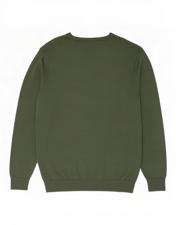 Maglione Zara da uomo con scollo a barca in viscosa verde medio