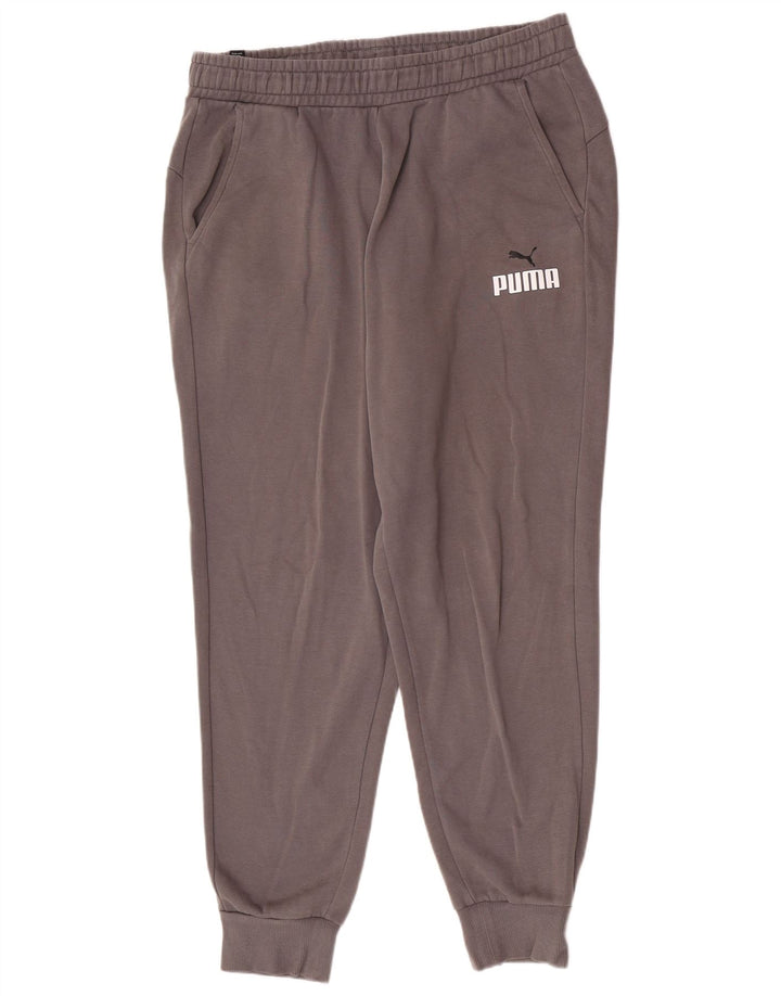 Pantaloni da tuta da uomo con vestibilità grafica regolare Puma, grandi, in cotone grigio