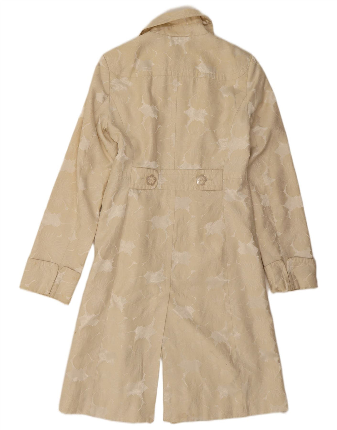 Cappotto da donna Kenneth Cole UK 10 piccolo cotone floreale beige