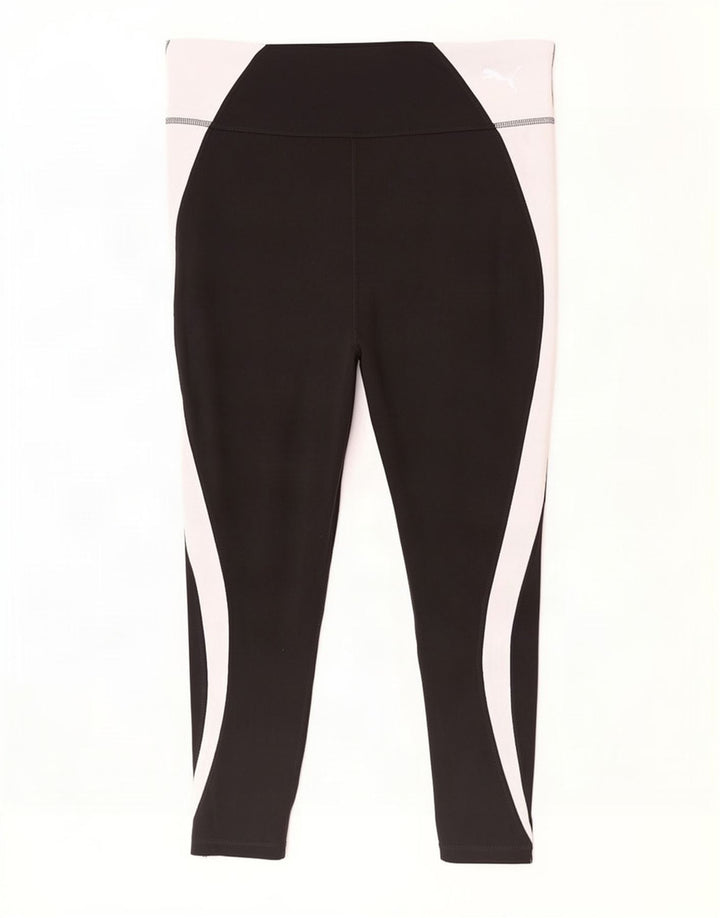 Leggings corti da donna Puma UK 16 Large Nero Colourblock Poliestere