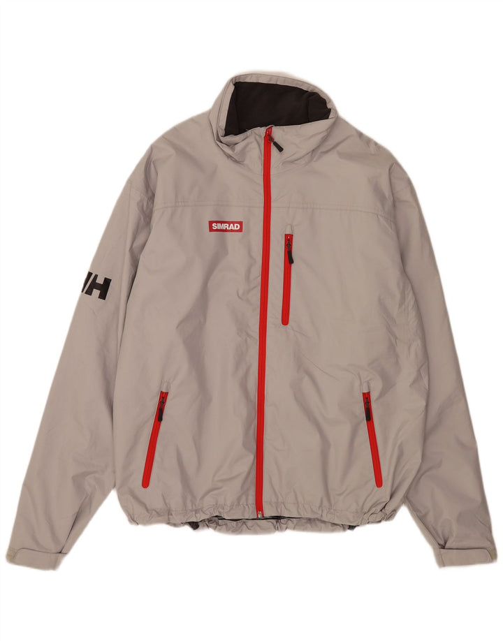 Giacca antipioggia grafica da uomo Helly Hansen Sailwear UK 44 2XL poliestere grigio