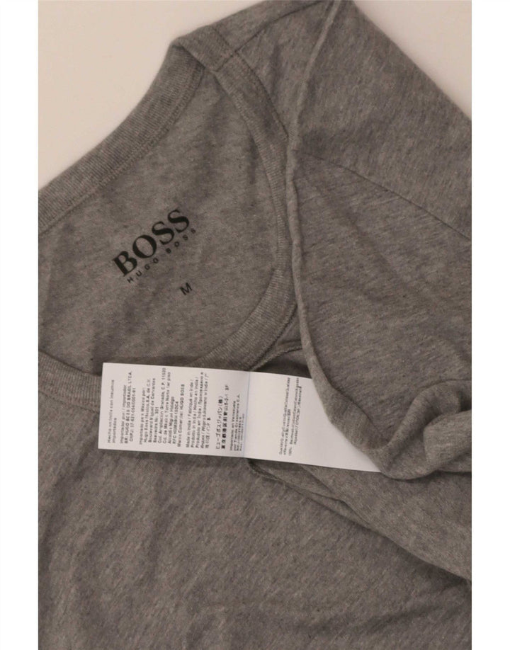 T-shirt da uomo Hugo Boss Top in cotone grigio medio