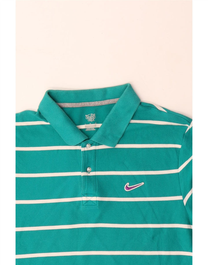 Polo NIKE da uomo in cotone a righe grandi blu