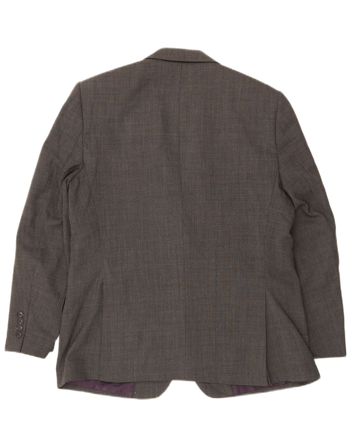Giacca blazer da uomo Marks & Spencer vestibilità regolare a 2 bottoni UK 42 grande grigia