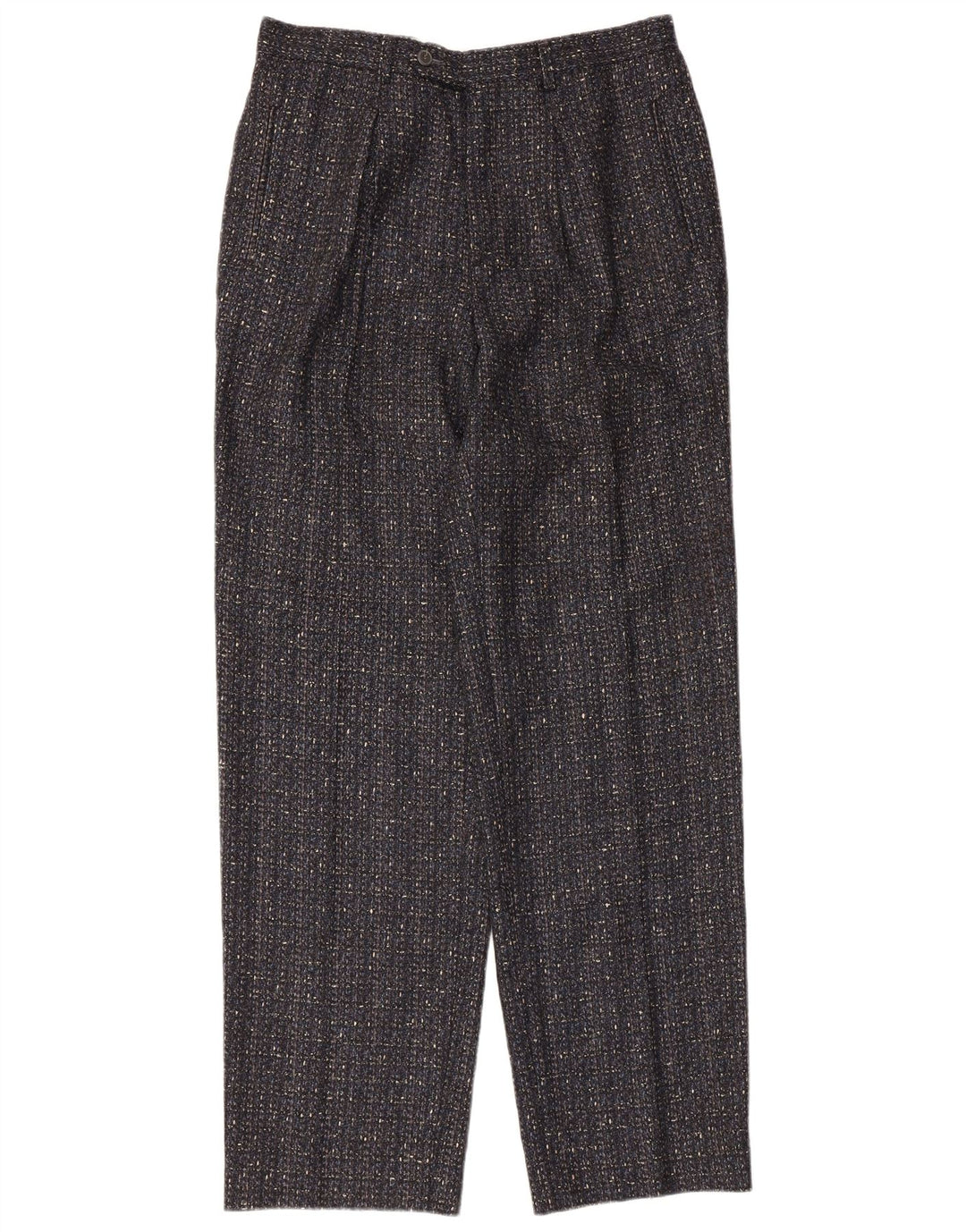 Pantaloni da abito vintage da uomo con pedge IT 50 Large W32 L31 Lana screziata grigia