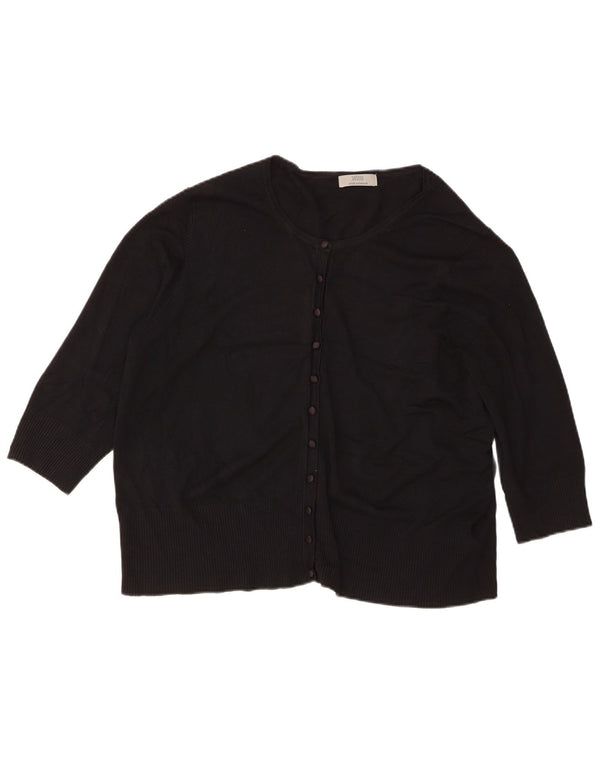 Marks & Spencer Maglione cardigan con maniche a 3/4 da donna UK 22 3XL Viscosa nera