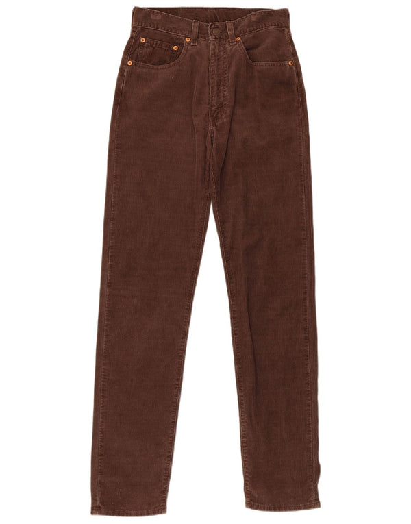 Pantaloni Levi's da donna 534 slim in velluto a coste a vita alta W29 L32 cotone marrone