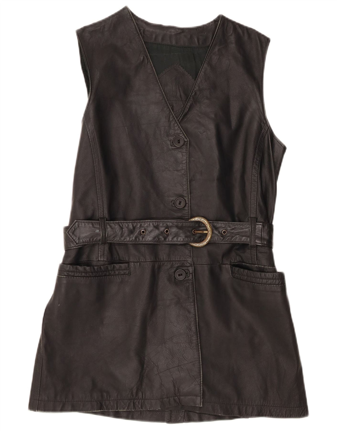 Gilet in Pelle Donna Oltremoda IT 42 Medio Pelle Nero