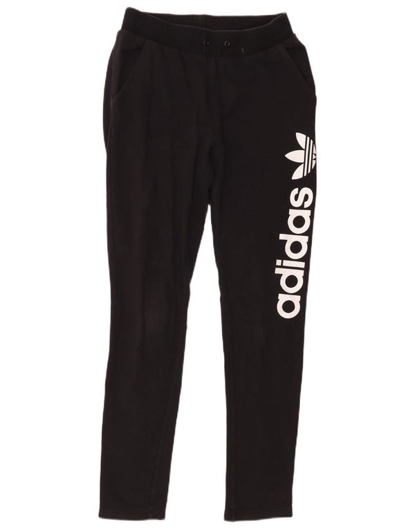 Pantaloni da tuta con grafica Adidas da donna UK 8 piccoli in cotone nero