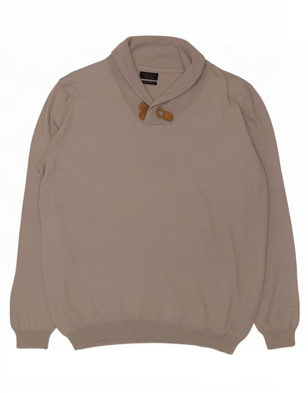 Maglione Zara da uomo con collo a scialle grande in cotone grigio