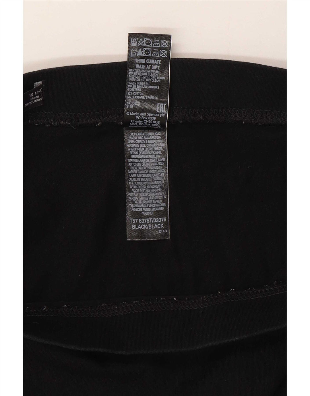 Leggings da donna Marks & Spencer UK 10 piccolo cotone nero