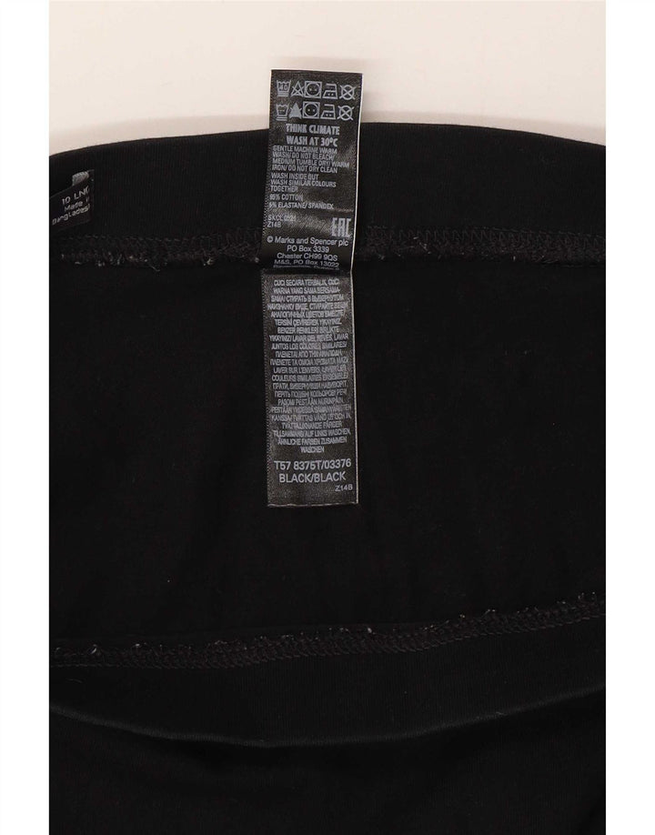 Leggings da donna Marks & Spencer UK 10 piccolo cotone nero