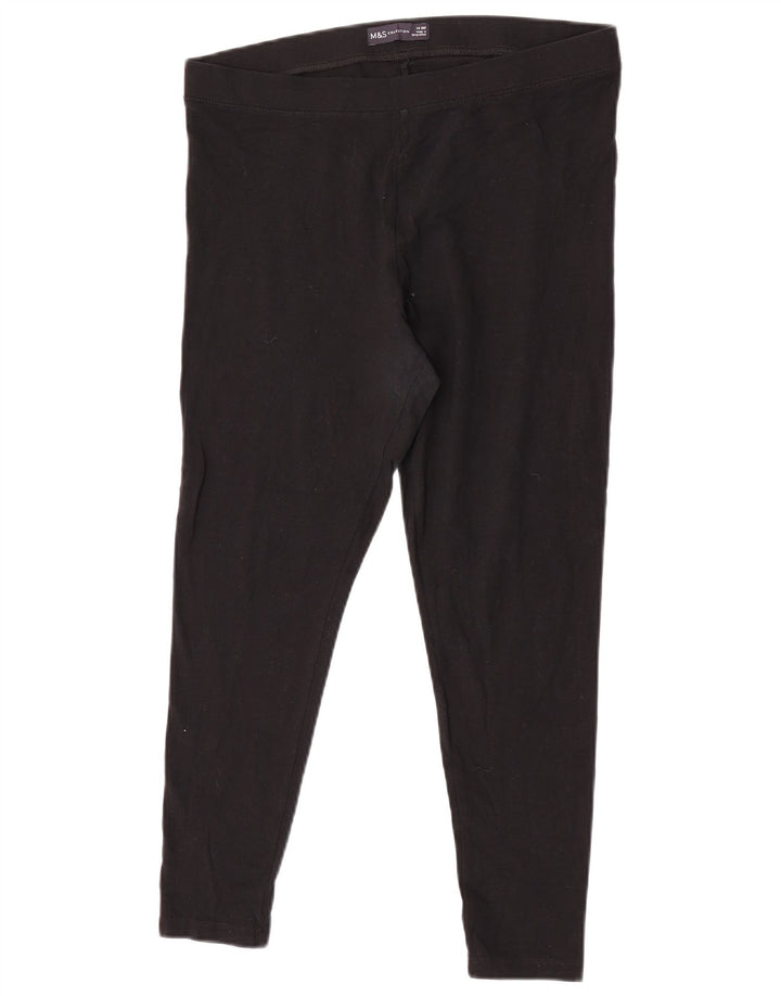 MARKS & SPENCER Leggings da donna UK 14 Grande cotone nero