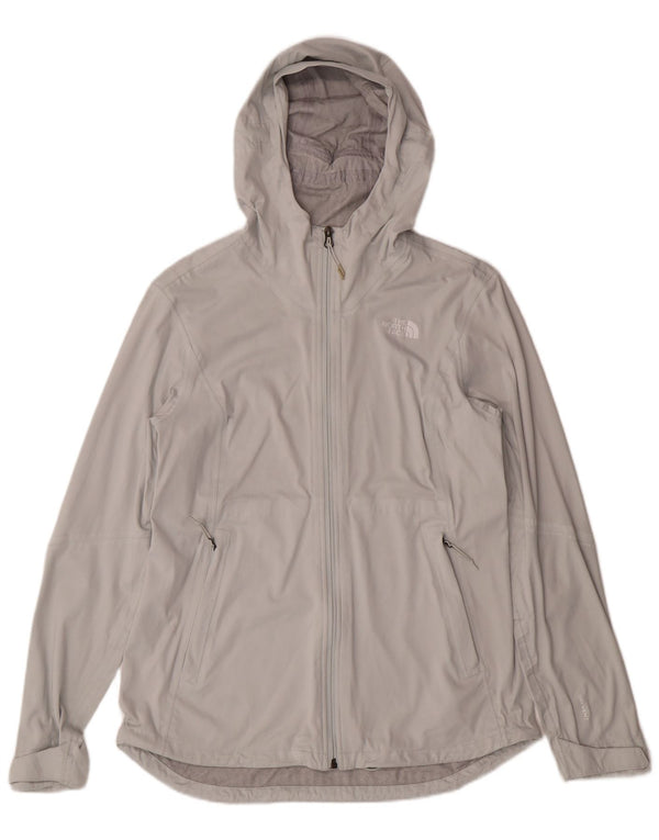 THE NORTH FACE Giacca antipioggia da donna con cappuccio UK 14 Large Grigio Poliestere