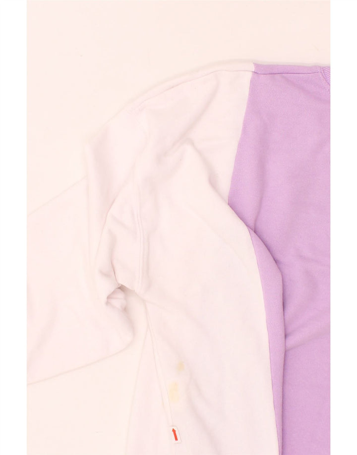 DKNY Womens Oversized Sweatshirt Jumper UK 16 Large Purple Colourblock Vintage Dkny and Second-Hand Dkny from Messina Hembry 