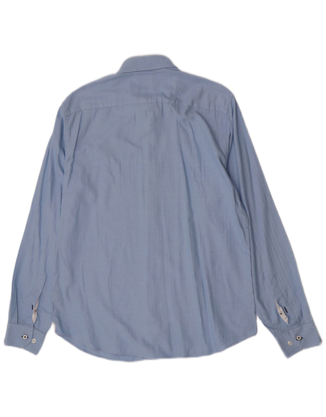 Crew Clothing Camicia slim fit da uomo grande in cotone a spina di pesce blu