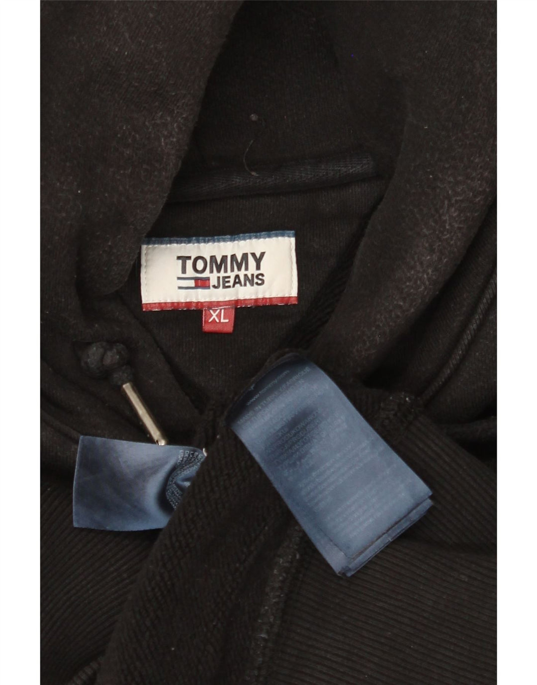 TOMMY HILFIGER Felpa con cappuccio da uomo XL in cotone nero