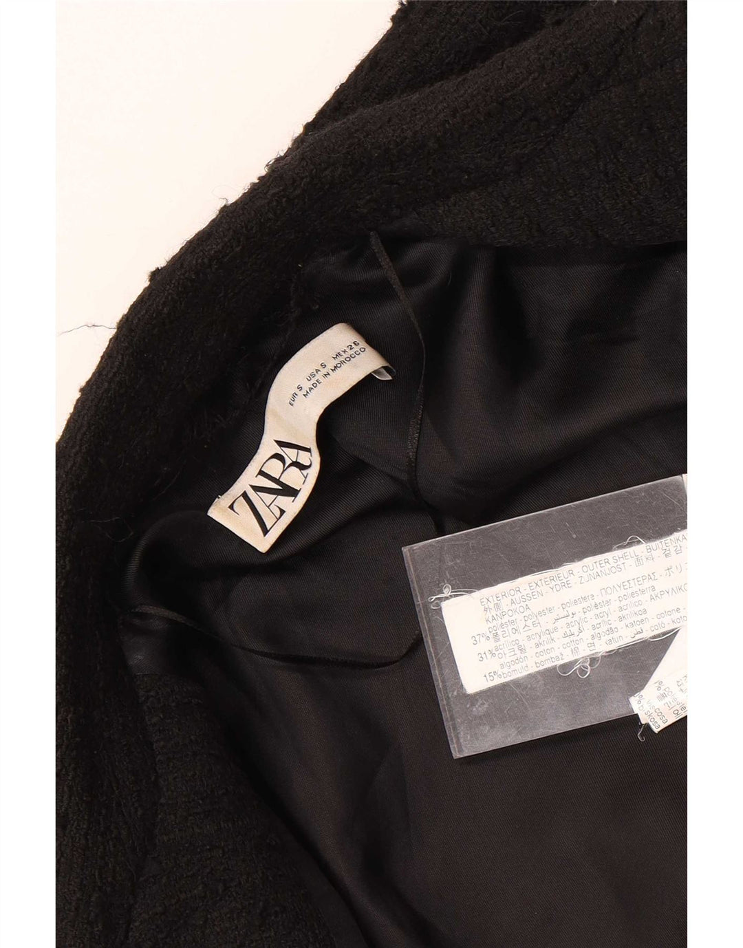Giacca blazer doppiopetto da uomo Zara UK 36 piccola in poliestere chiazzato nero