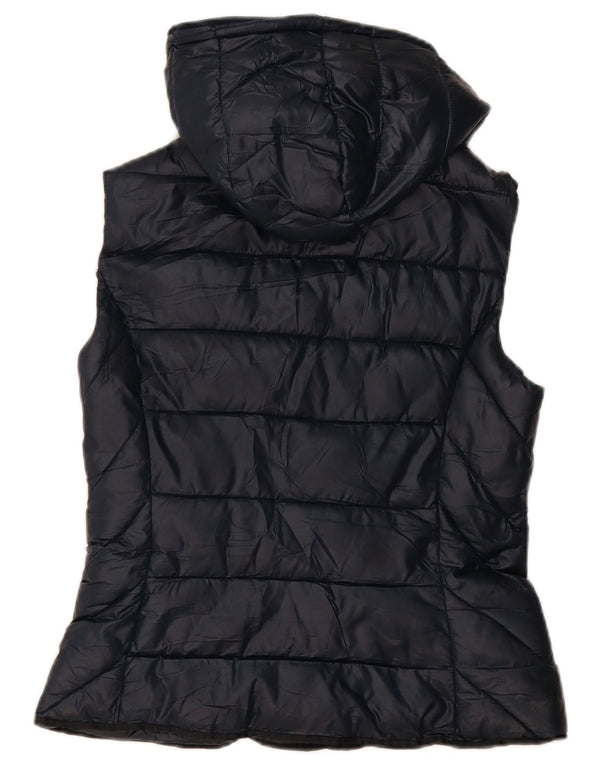 Gilet imbottito con cappuccio Trafaluc da donna Zara UK 12 medio blu navy poliestere