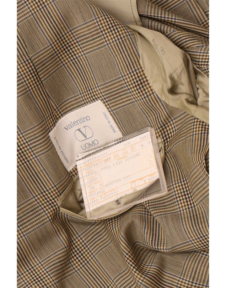 Giacca blazer da uomo a 2 bottoni Valentino IT 56 3XL Pied de poule beige