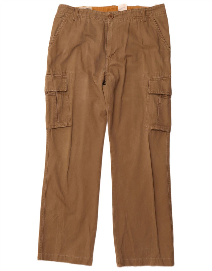 Pantaloni cargo dritti da uomo TIMBERLAND W34 L32 in cotone beige