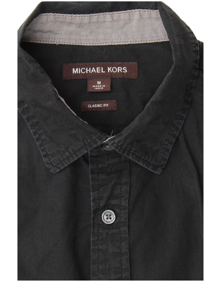 Camicia a maniche corte vestibilità classica da uomo Michael Kors nera media