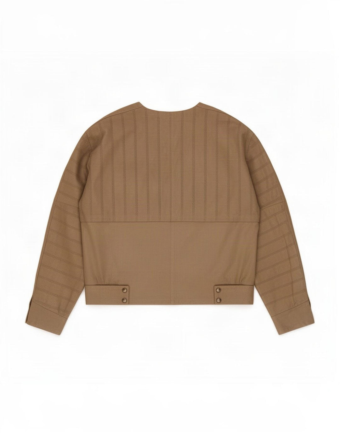 Giacca Scamosciata Donna Mabrun IT 44 Pelle Rigata Beige Medio