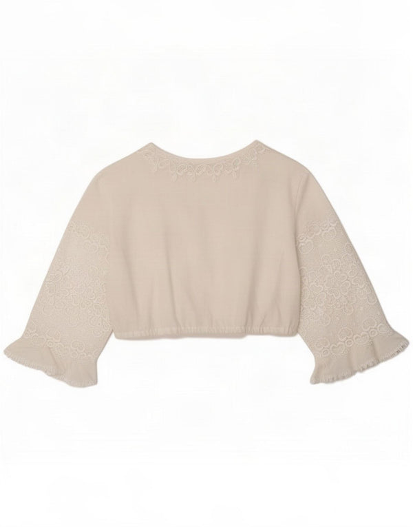 Diolen Camicetta corta da donna con maniche a 3/4 IT 46 Large Poliestere bianco floreale