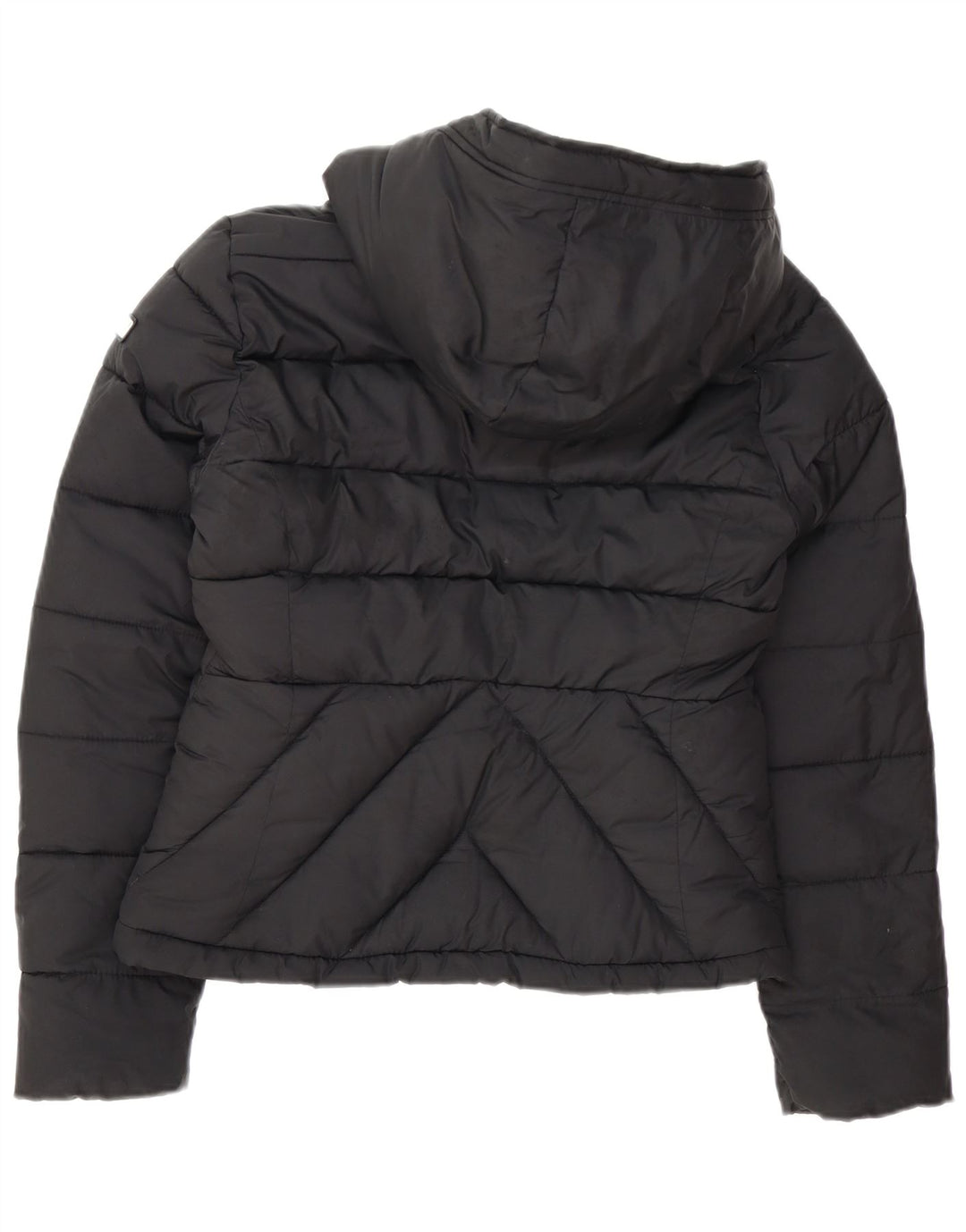 Giacca imbottita con cappuccio Hollister da donna UK 10 piccola nera