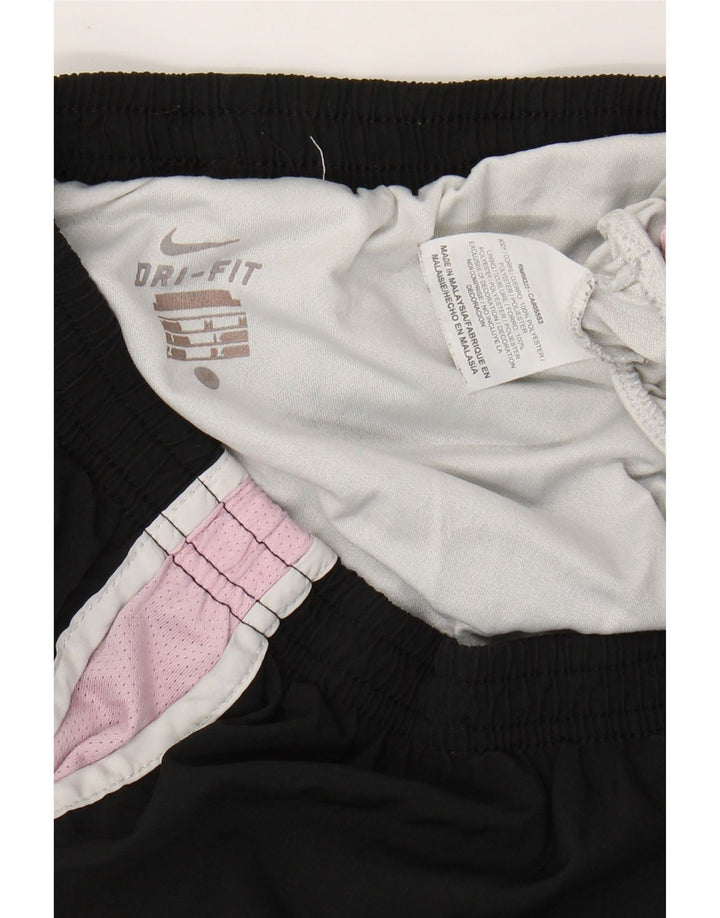 Pantaloncini sportivi NIKE Dri Fit da donna UK 12 Medium Nero Colourblock Poliestere