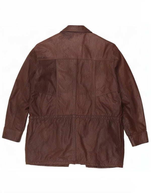 Giacca in pelle vintage da uomo UK 42 XL Marrone