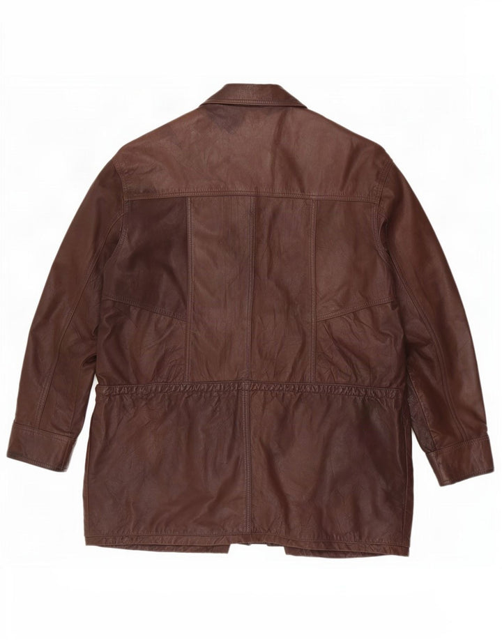 Giacca in pelle vintage da uomo UK 42 XL Marrone