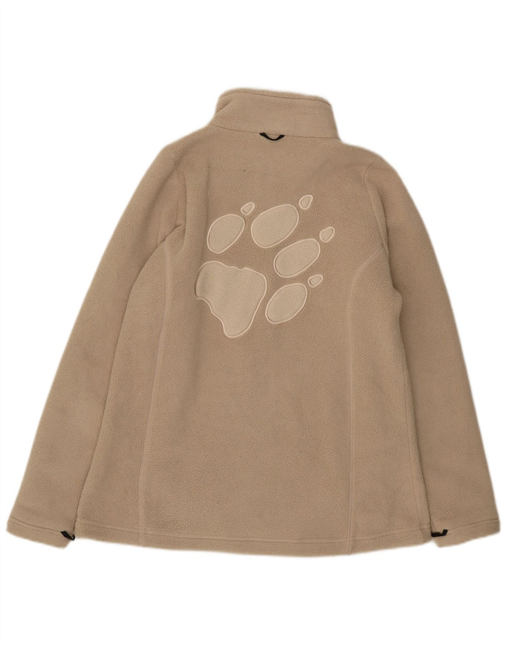 Giacca in pile con fodera grafica da donna Jack Wolfskin UK 16 Large Beige