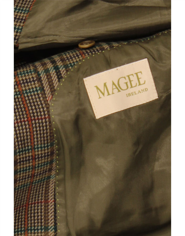 Giacca blazer da uomo a 2 bottoni MAGEE UK 38 media pied de poule kaki