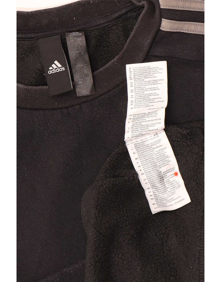 Felpa Adidas Uomo Maglione Grande Cotone Nero