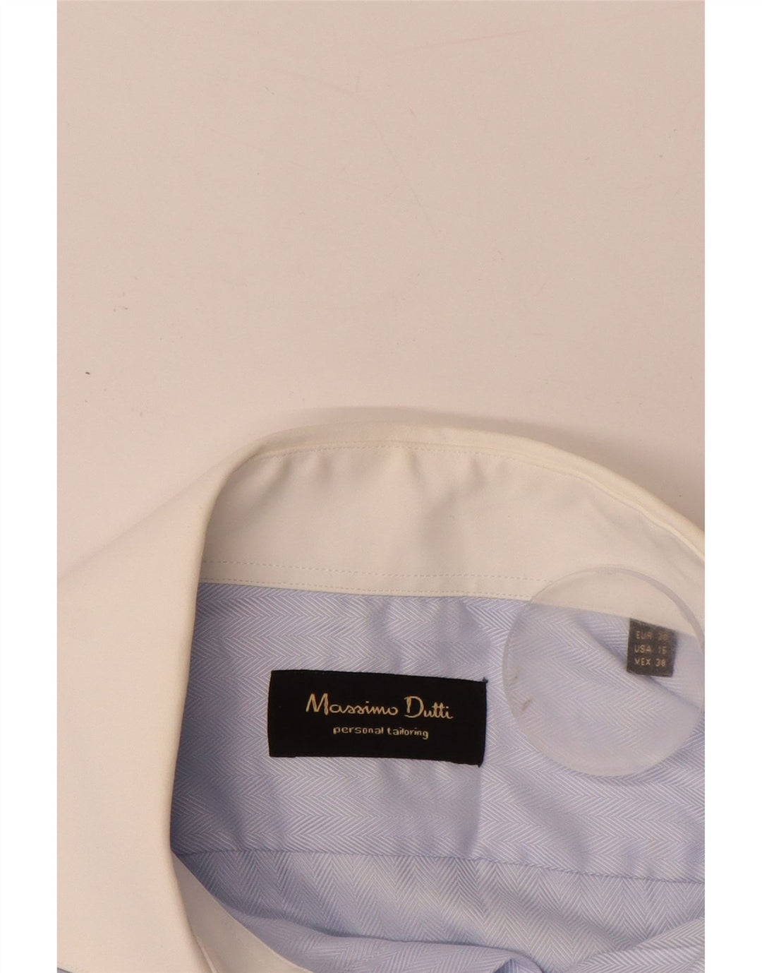 Camicia da uomo Massimo Dutti taglia 38 15 blu medio a spina di pesce