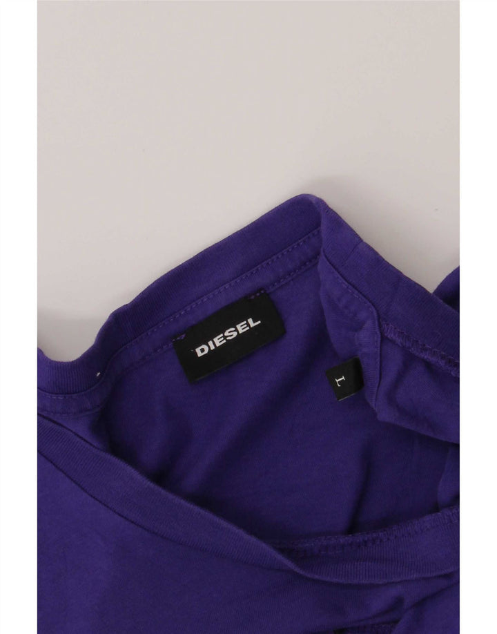 T-shirt grafica da donna Diesel Top grande viola classico