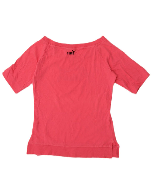 Puma T-shirt grafica da donna Top UK 14 Large Rosa