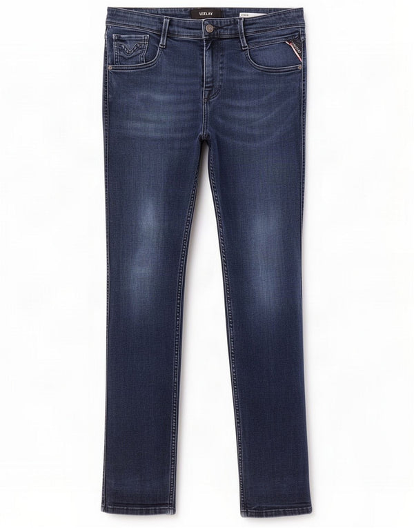 Replay Mens Anbass Slim Jeans W34 L32 Navy Blue Cotton