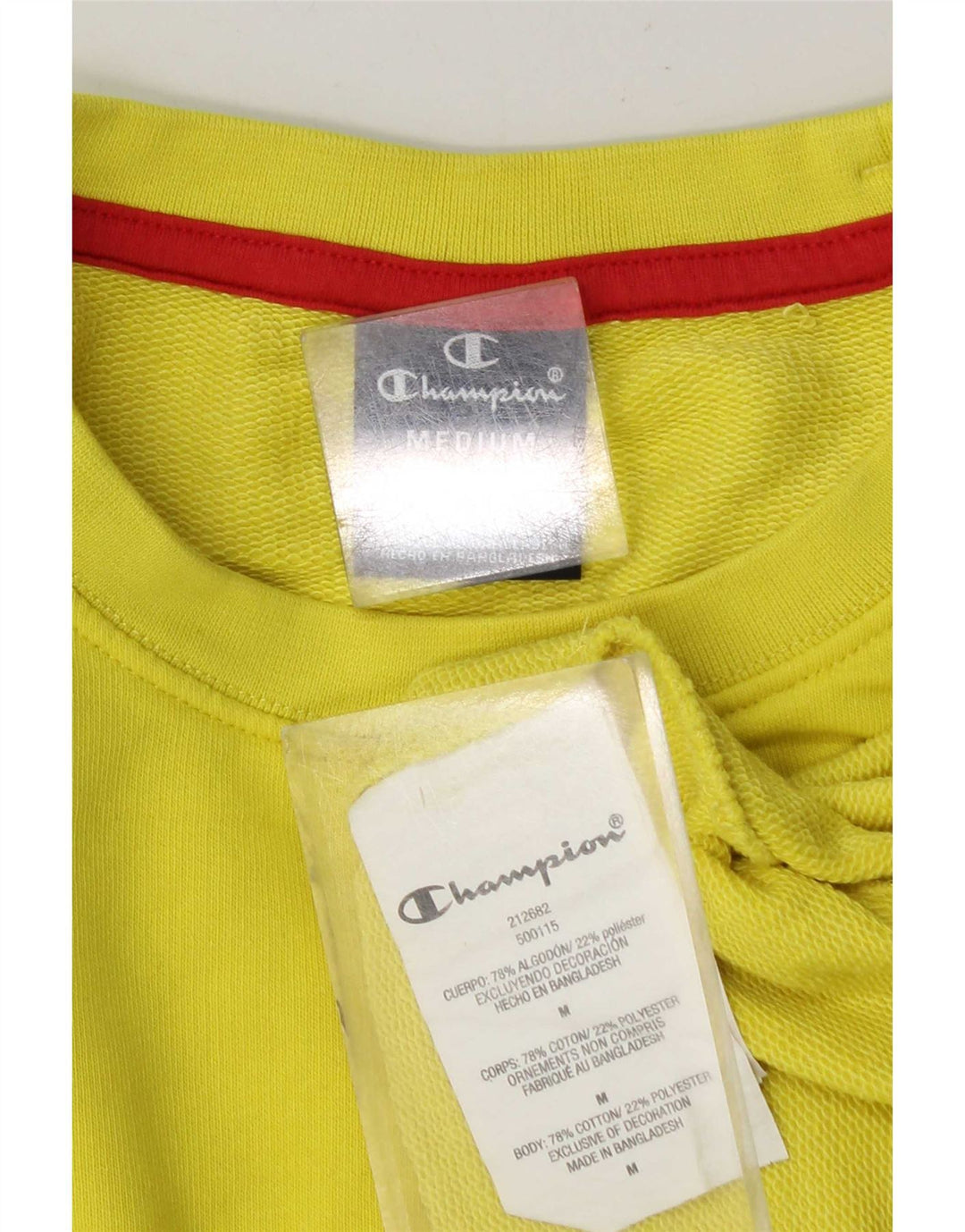 Felpa grafica da uomo Champion, maglione, cotone giallo medio