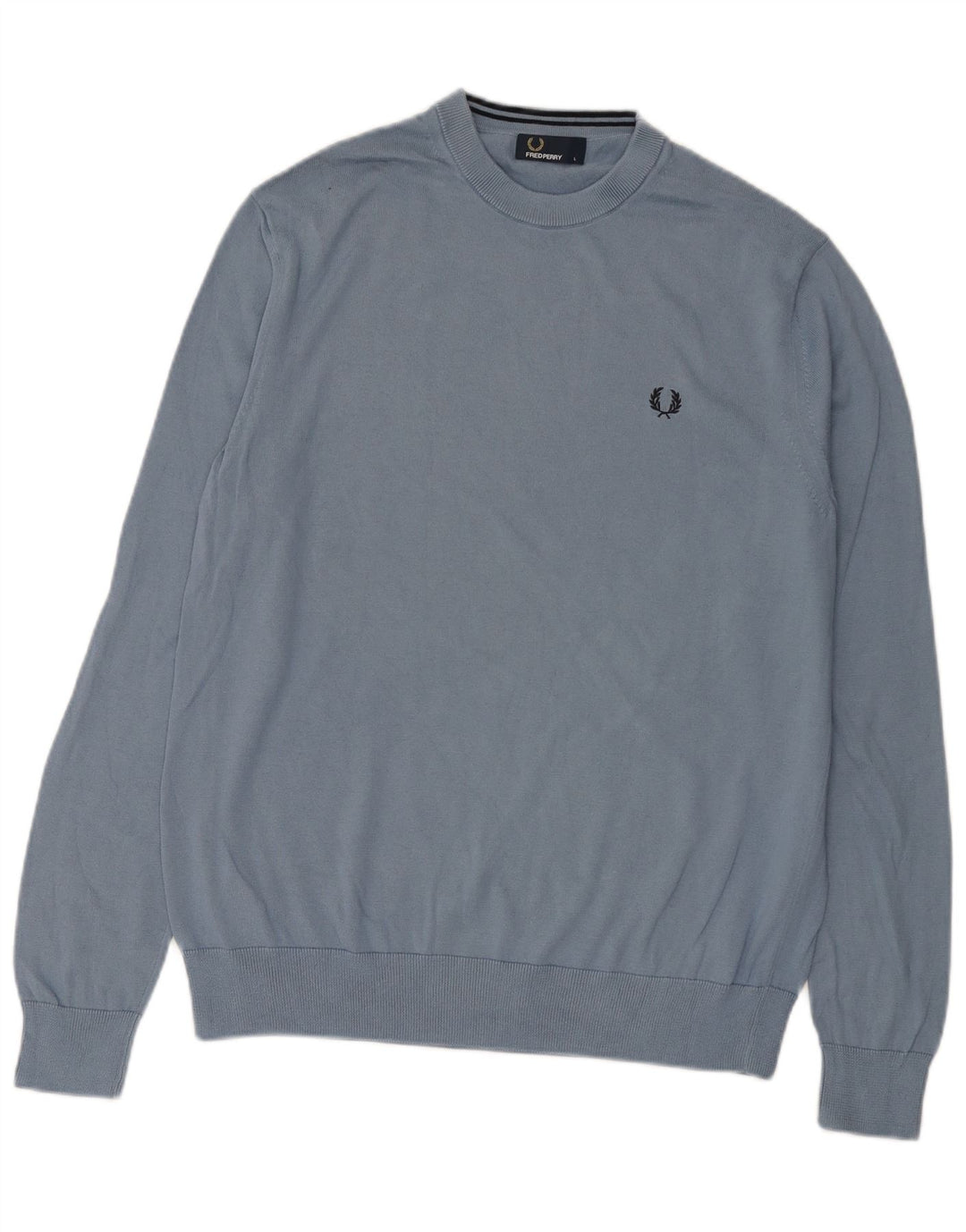 FRED PERRY Maglione da uomo girocollo grande cotone blu