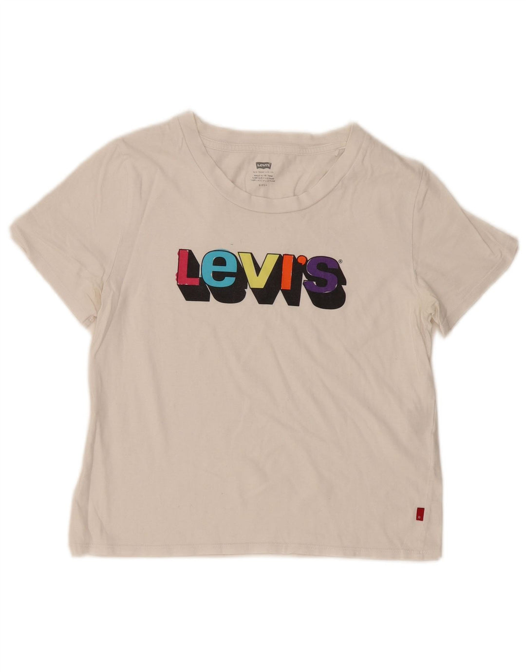 T-shirt grafica da donna Levi's Top UK 10 piccola bianca