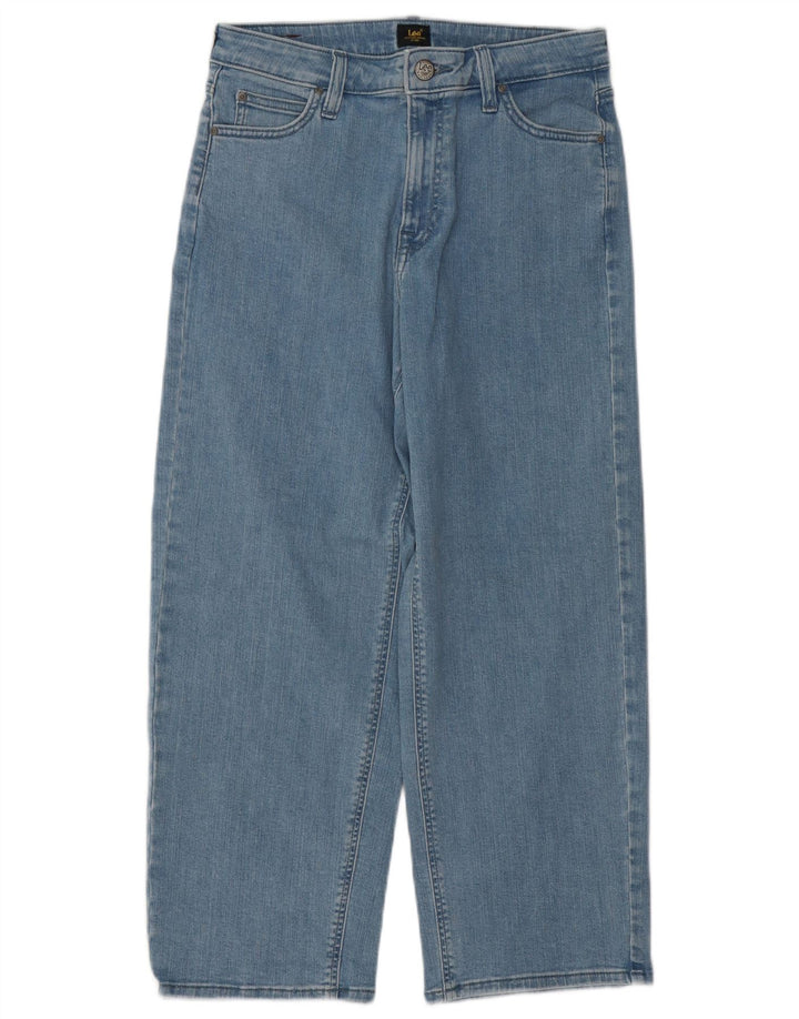 Jeans Lee da donna a gamba larga corta W29 L25 cotone blu