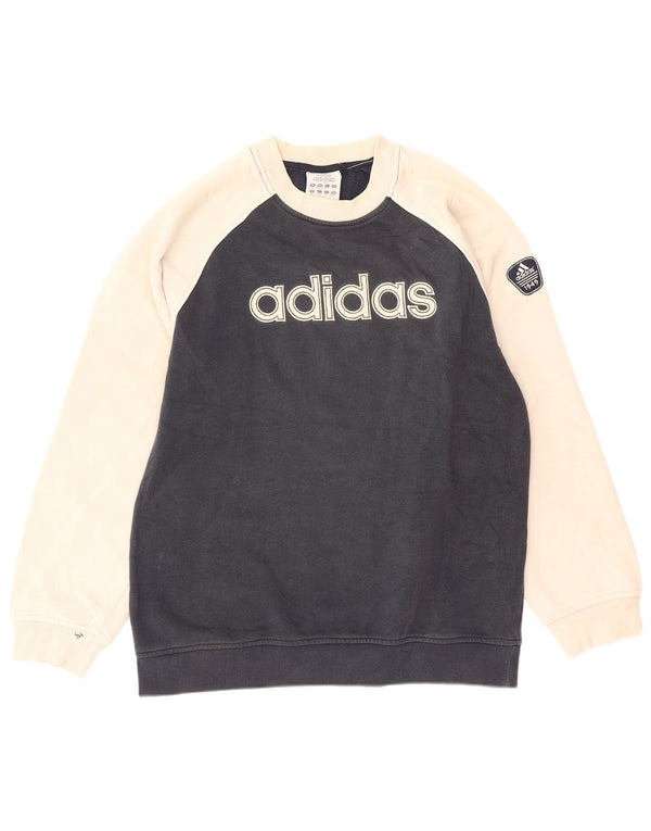 Felpa con grafica Adidas per ragazzi, 11-12 anni, color block blu navy