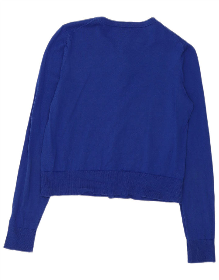Maglione cardigan corto da donna Hobbs UK 12 Lana merino blu medio