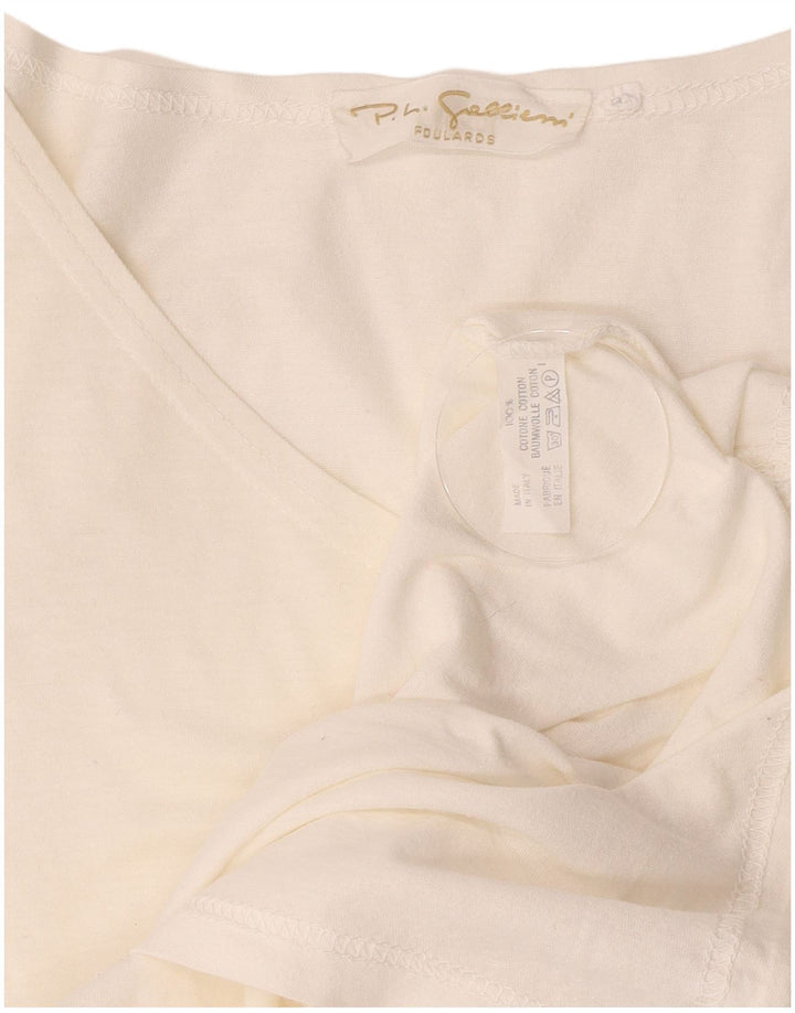 T-shirt grafica da donna vintage Top IT 44 cotone bianco medio