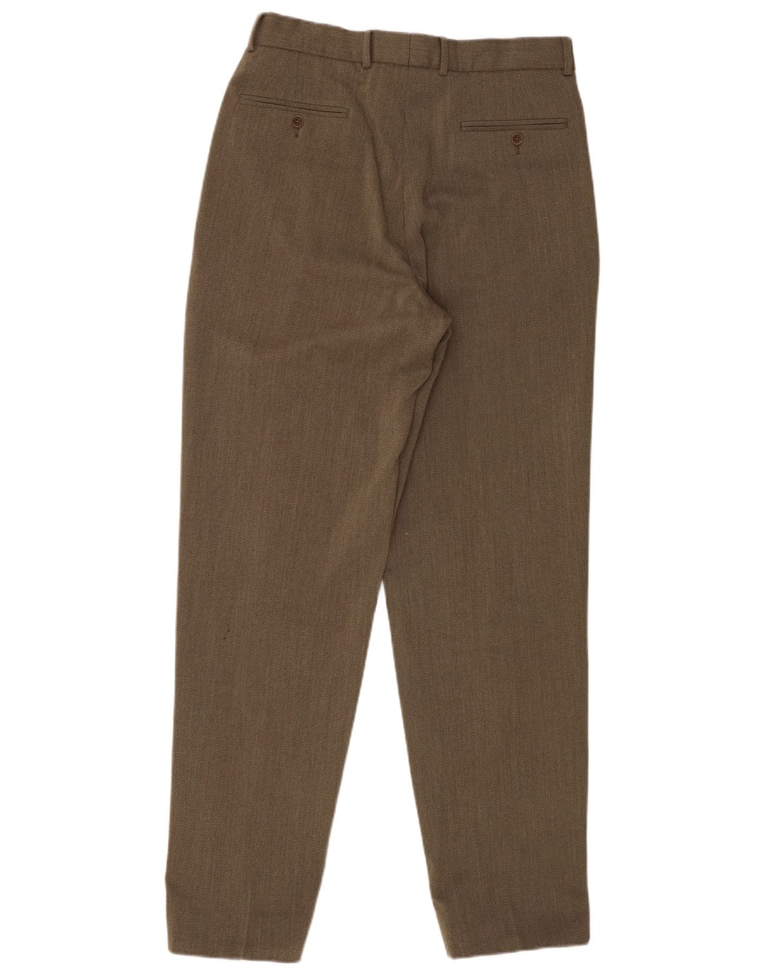 Pantaloni da abito con pegging da uomo Marks & Spencer W32 L33 Lana nuova kaki