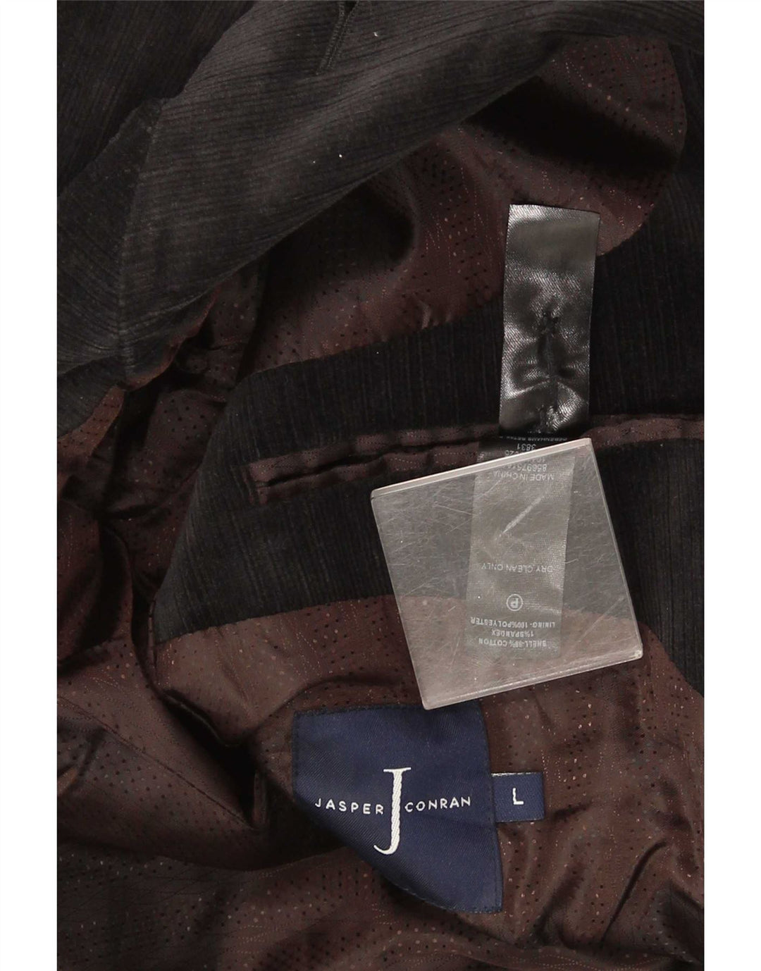 Giacca blazer da uomo in velluto a coste a 2 bottoni Jasper Conran UK 40 grande cotone nero