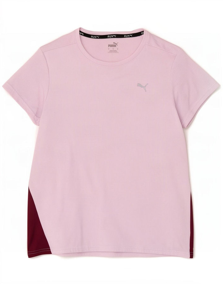 T-shirt da donna Puma UK 12 poliestere color block rosa medio